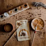 Holistic Learning / Food-Based Paint / Waldorf Painting / Natural Paints / 6 Glass Jar Wooden Paint Holder / Paint Jars / Eco-Friendly Paint