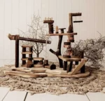 wooden tree house on floor - encouraging play