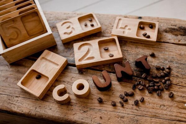 Montessori Counting and Writing Trays