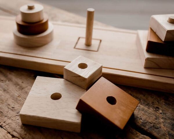 Wooden Shape Stacker For learning
