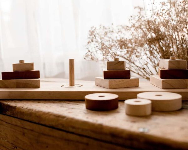 Wooden Shape Stacker For playing