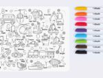 Silicone Reusable Drawing Mat & Markers