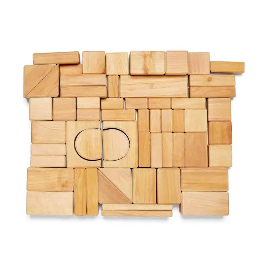 Geometric Natural Block Set (60 Pieces) by Grimm's