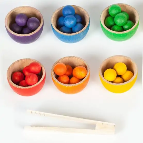 colorful Grapat Bowls, Marbles & Tongs Grapat Bowls, Marbles