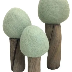 Earth Green Felt Trees (Set of 3) by Papoose