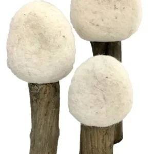 Earth Winter White Felt Trees (Set of 3) by Papoose