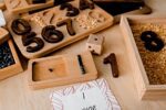 wooden counting tray