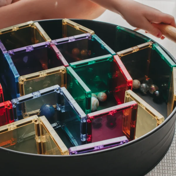 Pack of 100 colorful glass marbles