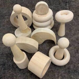 Raw Wood Heuristic Play Set (17 Piece) by Papoose