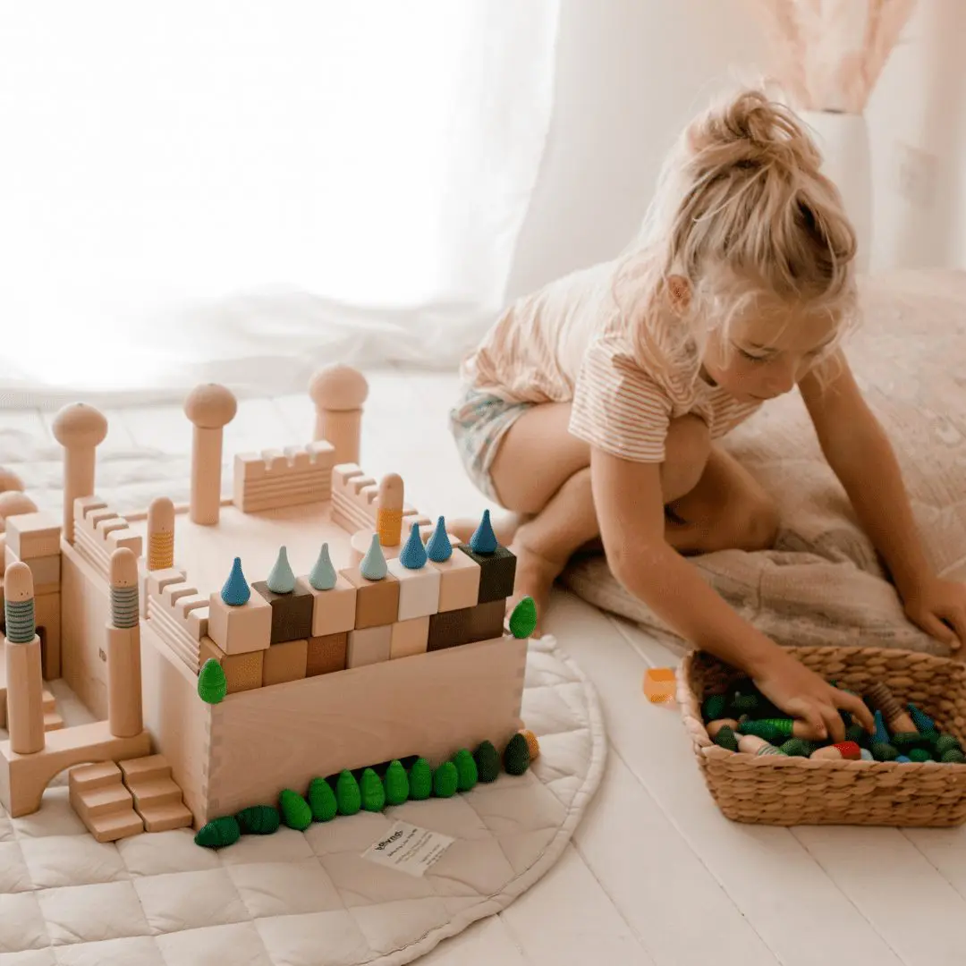 Kids wooden best sale construction set