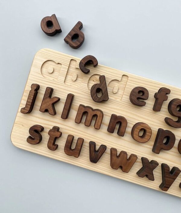 Walnut Lowercase Alphabet Puzzle For Kids