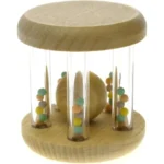 Wooden Rattle with Rainbow Bead (Calm & Breezy) by Kaper Kidz