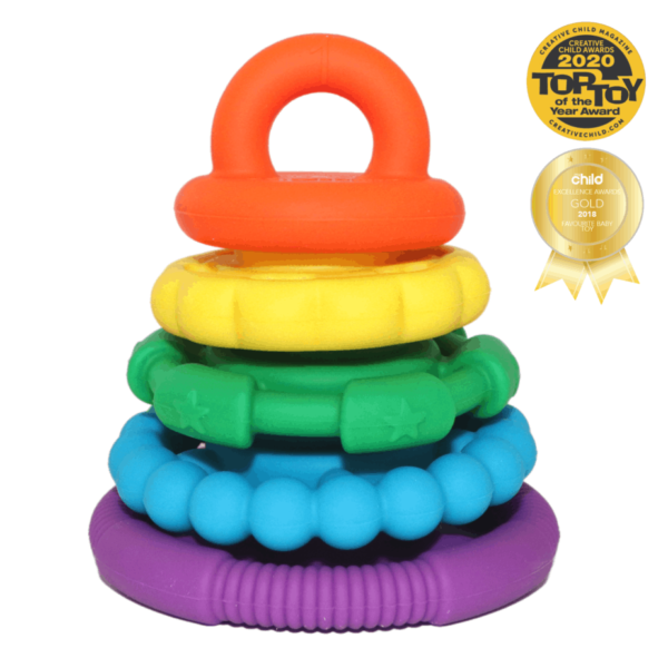 rainbow stacker and teether child care toys