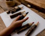 Tree Branch Pencils with Bamboo Holder