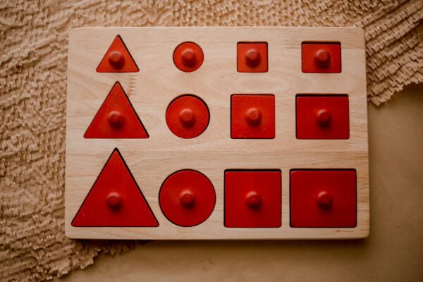 Montessori Toddler Shape Red Puzzle by QToys