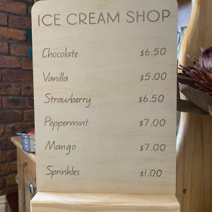 Ice Cream shop Menu