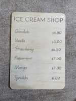 Ice Cream Menu