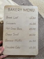 Pretend Play Bakery Menu