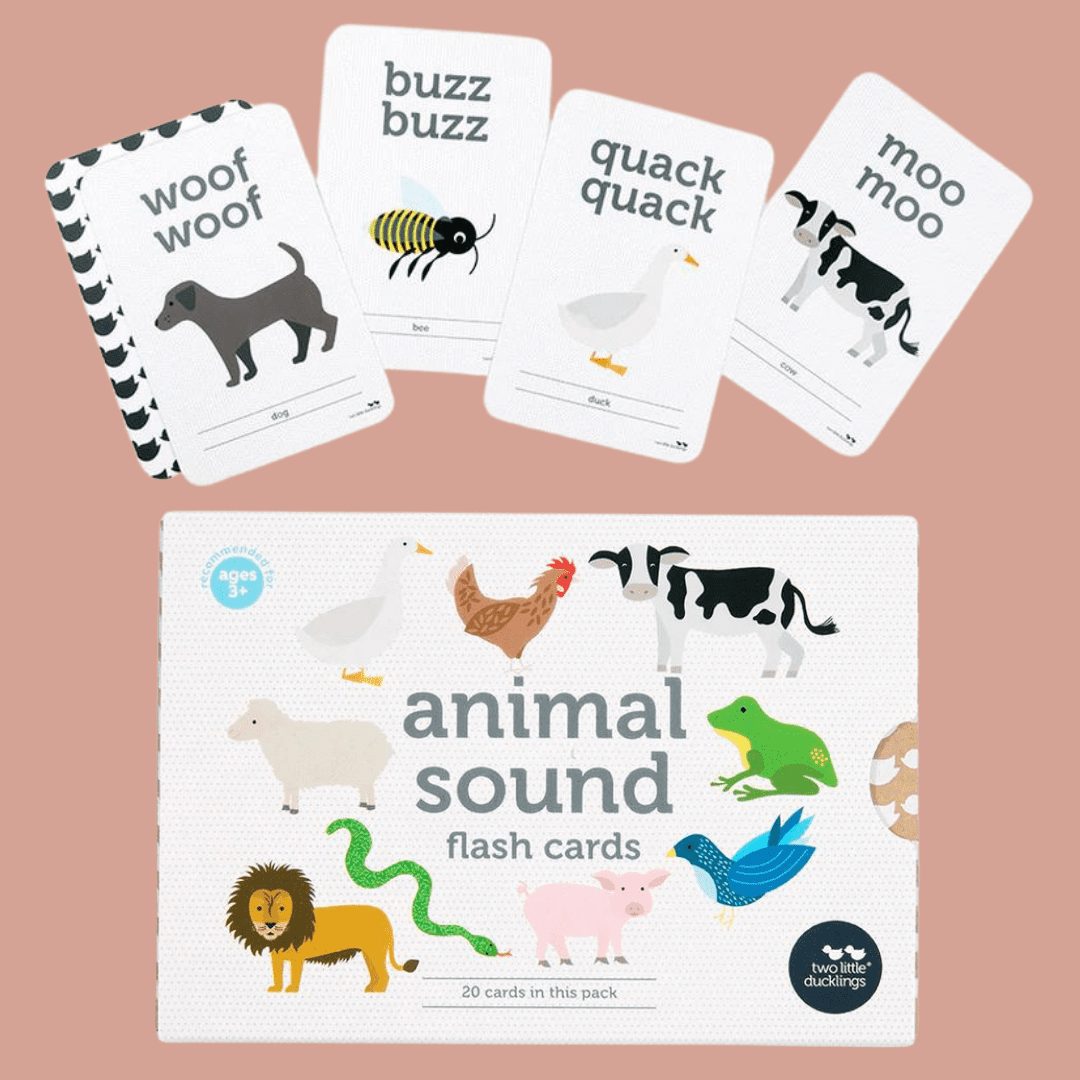 Animal Sounds Flash Cards by Two Little Ducklings