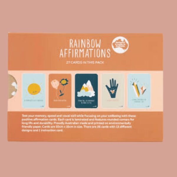 Rainbow Affirmations Snap and Memory Game Flash Cards