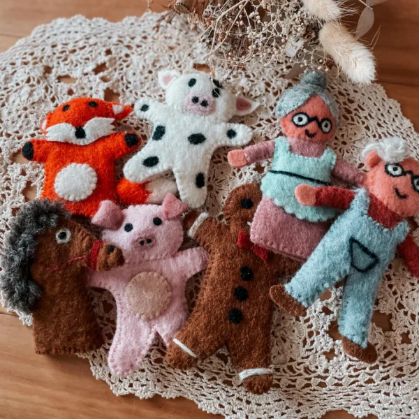 Handmade Gingerbread Man Finger Puppet
