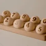 Wooden Number Balls & Stand