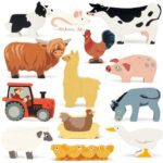 wooden farm animals