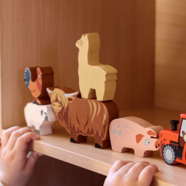 wood farm animals kid toy