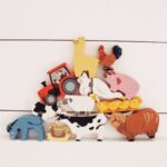 wooden farm animals set