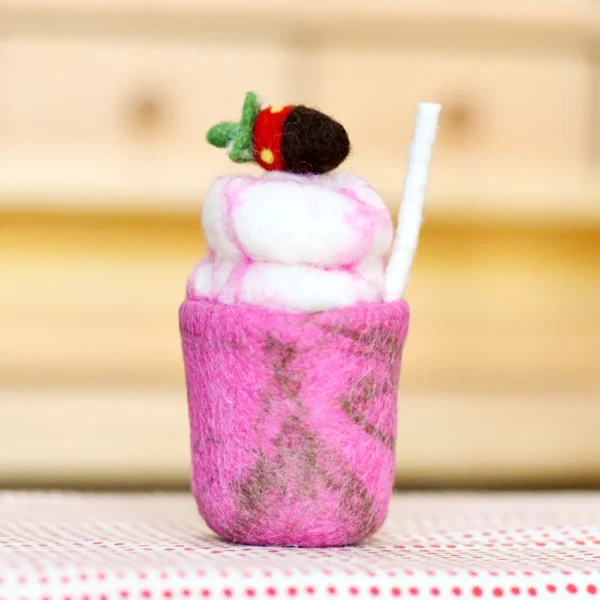 Felt Strawberry Milkshake by Tara Treasures