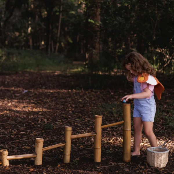 Bamboo water track set for outdoor activities