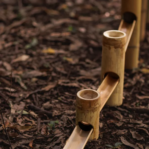 Bamboo water track for outdoor activities