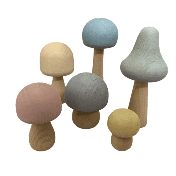 Pastel Mushrooms (Set of 6) via Papoose