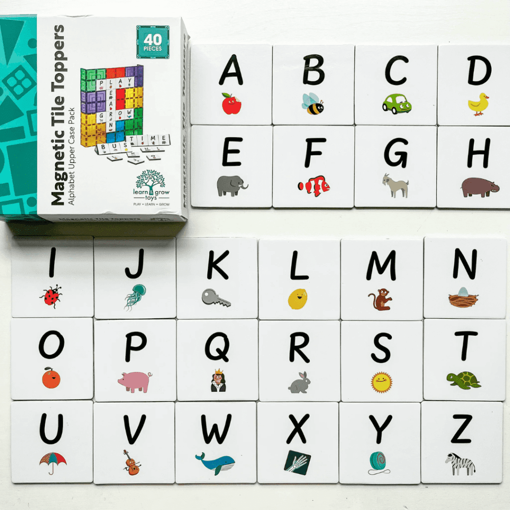 Magnetic Tile Topper (Alphabet Upper Case) Pack by Learn and Grow Toys