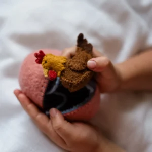 Felt Suprise Egg (Pink with Hen) by Tara Treasures