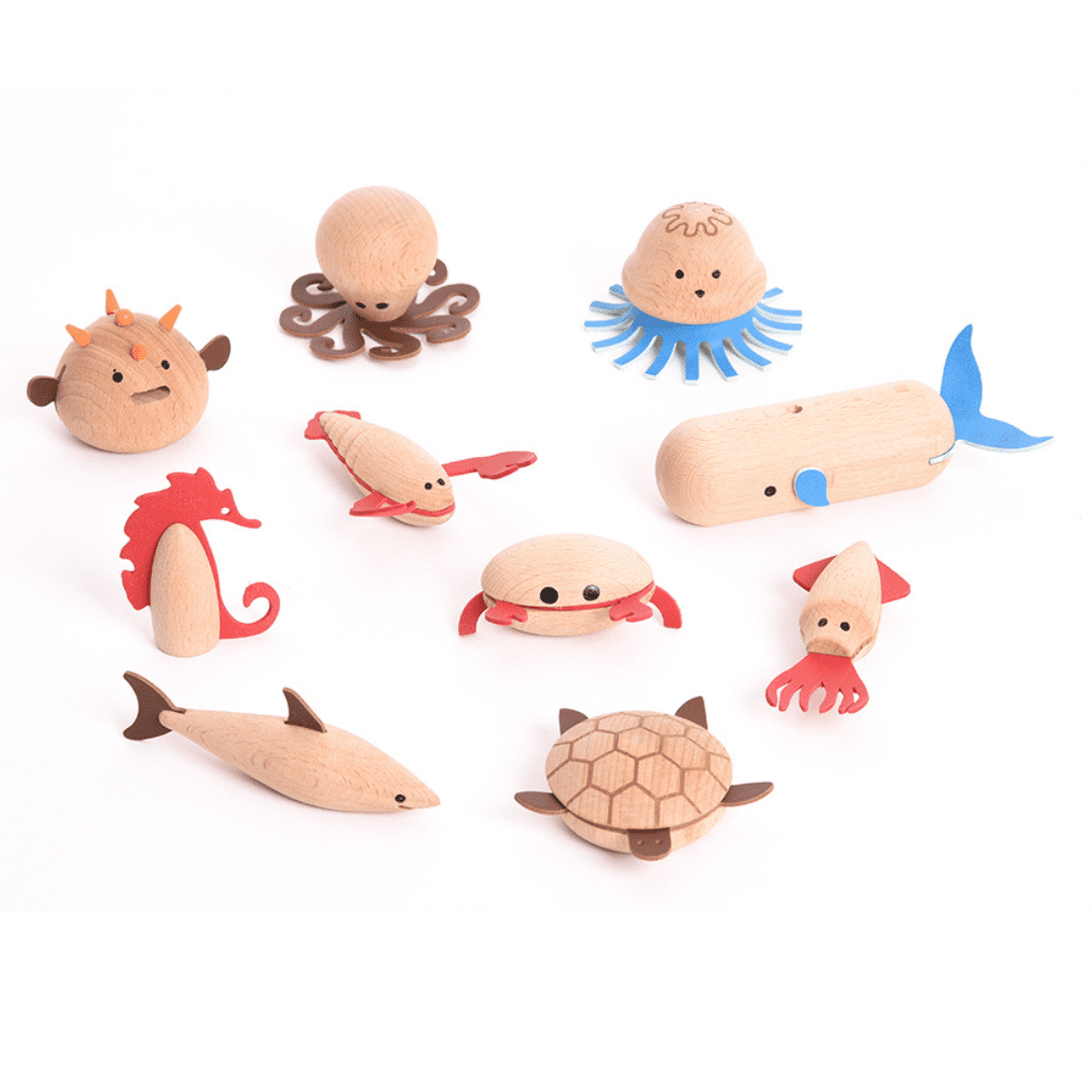 TickiT 73883 Semisfere In Legno Di Faggio - 10 Pezzi Da 4 Cm Per Gioco Euristico E Creatività