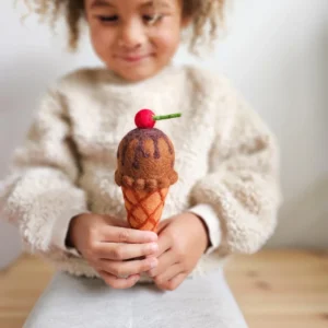 Felt Double Chocolate Ice Cream with Cherry by Tara Treasures