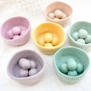 Felt Ball and Sorter Bowls (Pastel) by Tara Treasures