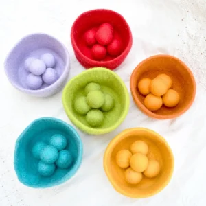 Felt Ball and Sorter Bowls (Rainbow) by Tara Treasures