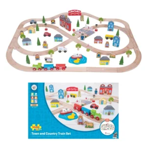 Town and Country Train Set (91 Pieces) by BigJigs