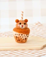 Felt Bear Boba Bubble Tea Drink by Tara Treasures