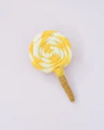 Felt Yellow and White Swirl Lollipop by Tara Treasures