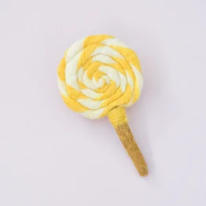 Felt Yellow and White Swirl Lollipop by Tara Treasures