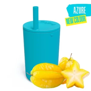 Kids Smoothie Cup with Straw & Secure Lid (Azure) by Brightberry