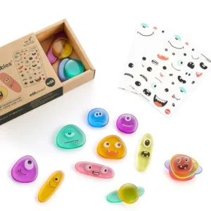 iSense BusyPlay Rainbow Pebbles - 18pcs with Emotion Stickers