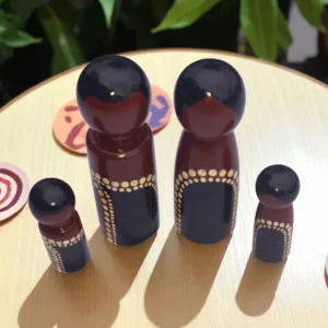 Aboriginal Dot Peg Doll Family - Black & White Edition by Primary Toys
