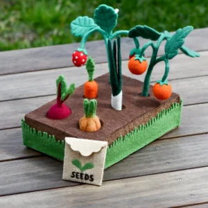 Felt Garden Planter Box with Plants and Vegetables by Tara Treasures
